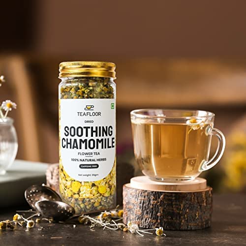 Image of TeaFloor- 2 In 1 Combo | Lavender tea 35g, Soothing Chamomile Tea 35g | Good for Hair & Skin | Stress Relief Tea | 140 Cups - 70g | Caffeine Free Herbal Tea | Flower Tea