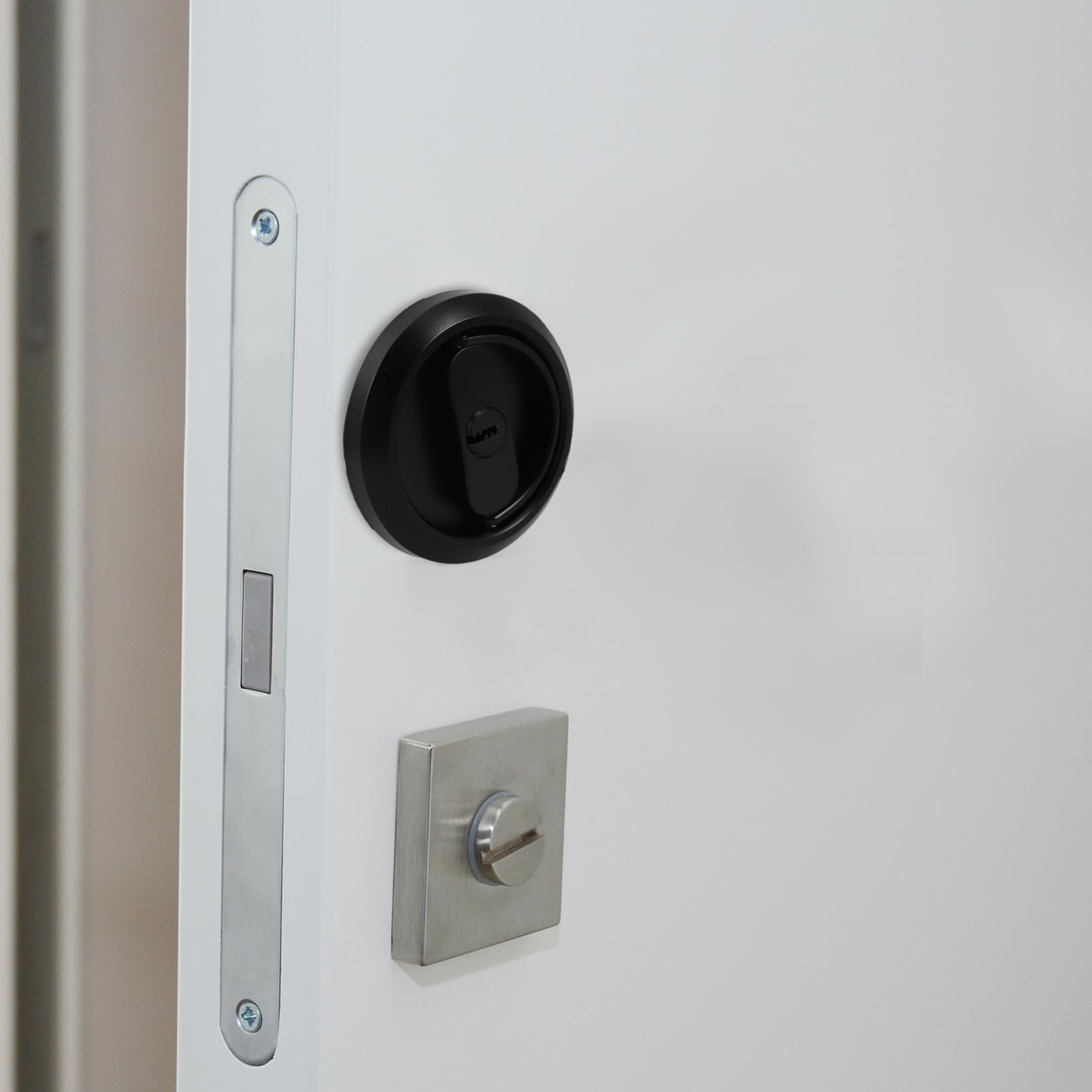 Mikikit Cerradura Empotrada de Puerta de Inoxidable Invisible Instalación para Dormitorios Baños y Cocinas Seguridad Adicional para Hogar