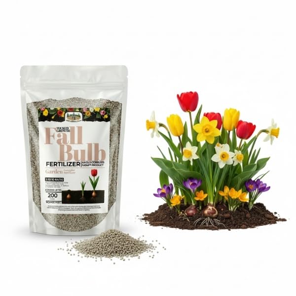 Old Cobblers Farm™ Wicked Growth Fall Bulb Fertilizer – Flowering Bulb Plant Food for Tulips, Daffodils, Hyacinths & for Stronger Roots, Bigger Blooms, Cold-Weather Formula (5/10/15/20 lbs) (5 lbs)