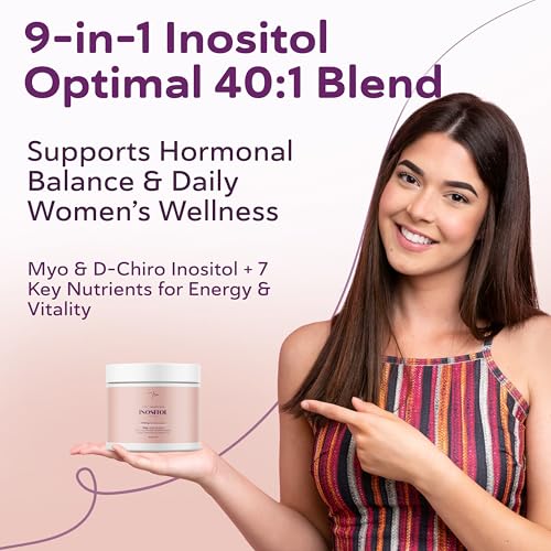 QSTA Myo-Inositol & D-Chiro Inositol Supplement for Women 4100mg (40:1 Ratio) – 9-in-1 Hormonal & Metabolic Support with PCOS Multivitamins. Inositol Powder Supplement for Hormone Balance