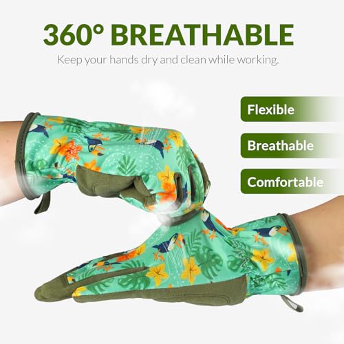 Image of Baidast Gardening Gloves for Women Garden Gloves for Womens Thorn Proof for Women's Gifts Digging Planting Pruning Weeding(Teal)