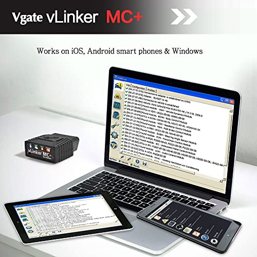 Vgate vLinker MC+ Bluetooth OBD2 Car Diagnostic Scan Tool para iOS, Android y Windows.