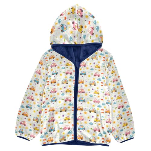 Funny Car Animal Boys Fleece Coat,Children's Zip-Up Hoodie Jacket,Baby Warm Fashion Outerwear 3-10T,A113483