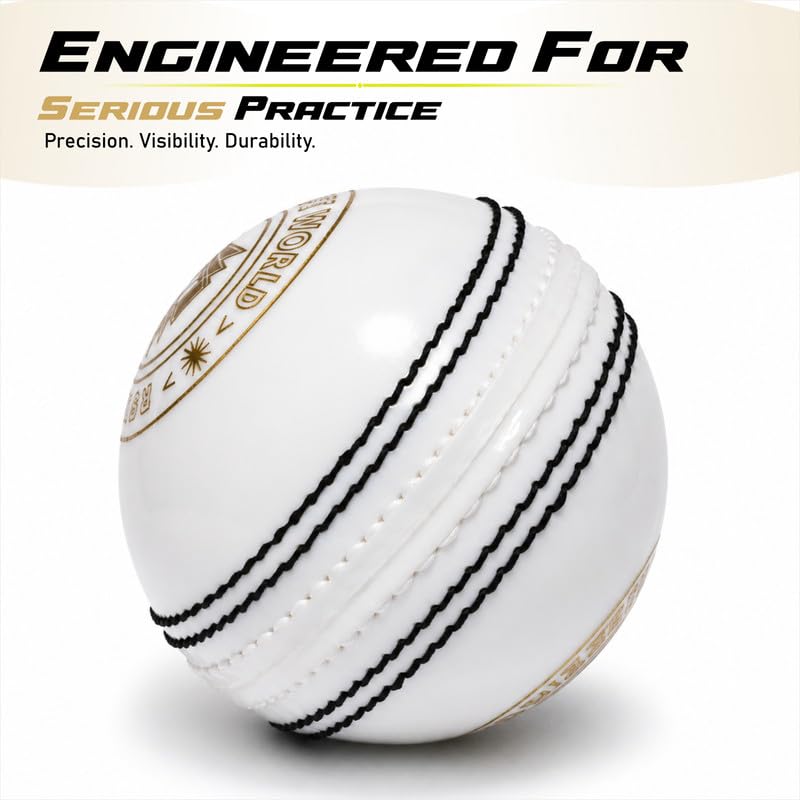 Image of CW Spin White Cricket Ball Water Proof |Practice Training Light Weight 115 Grams | Pack of 2
