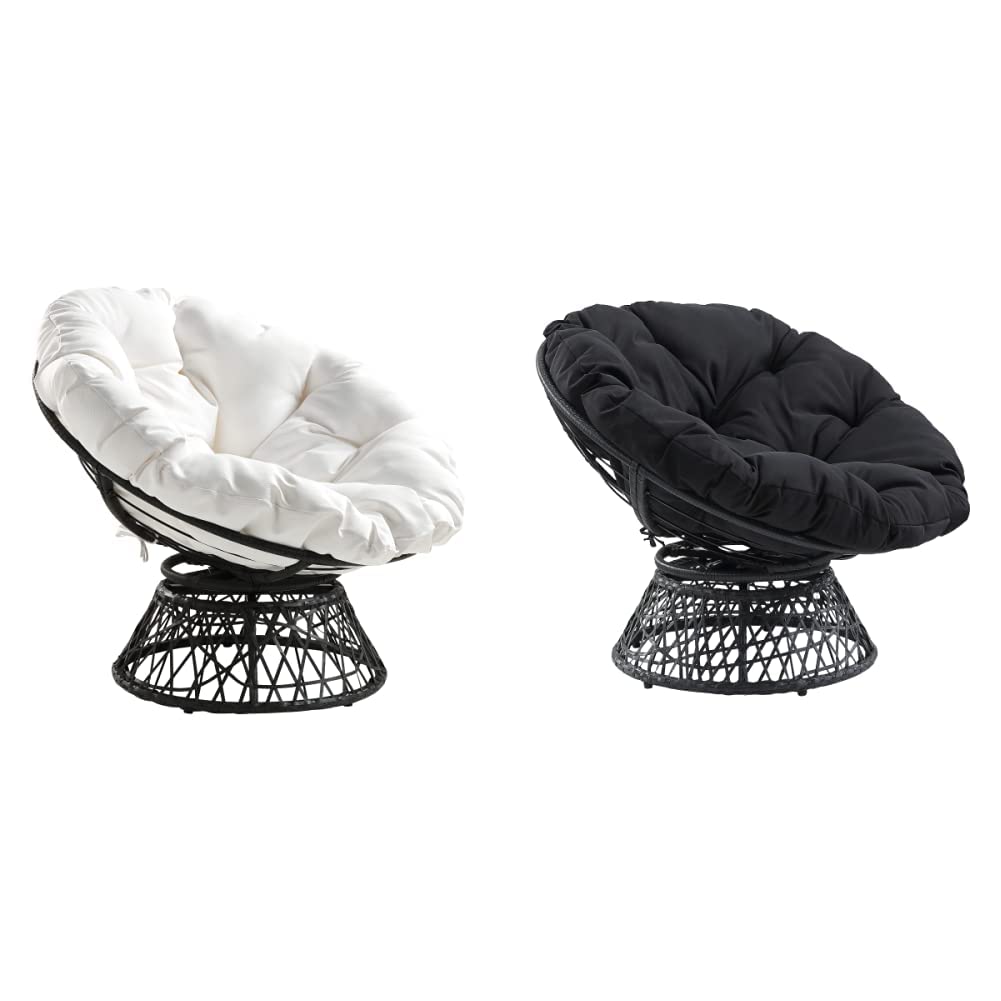 OSP Home Furnishings Wicker Papasan Chair, 40” W x 36” D x 35.25” H