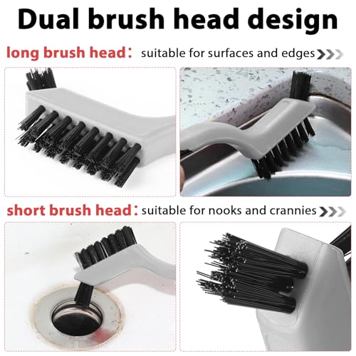 Image of Reallnaive 50 Pcs Mini Wire Brush Set 7 Inch Stainless Steel Brass Nylon Bristles Small Wire Brushes for Rust Removal Paint Scrubbing Deep Cleaning(Nylon,Gray)