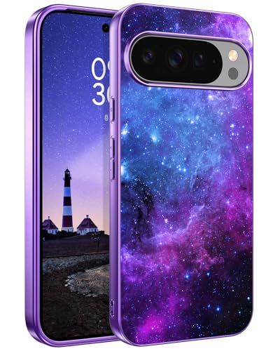 Coque Pixel 10 Pro XL lumineuse dans le noir style nébuleuse espace