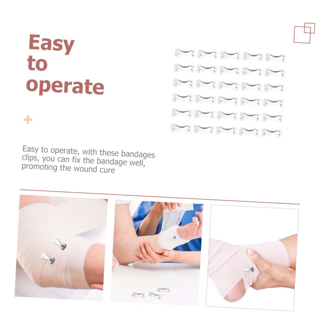 ULDIGI 60pcs Aluminum Alloy Bandage Clips Professional Fixing Clip Wear-resistant Clamp Accessory