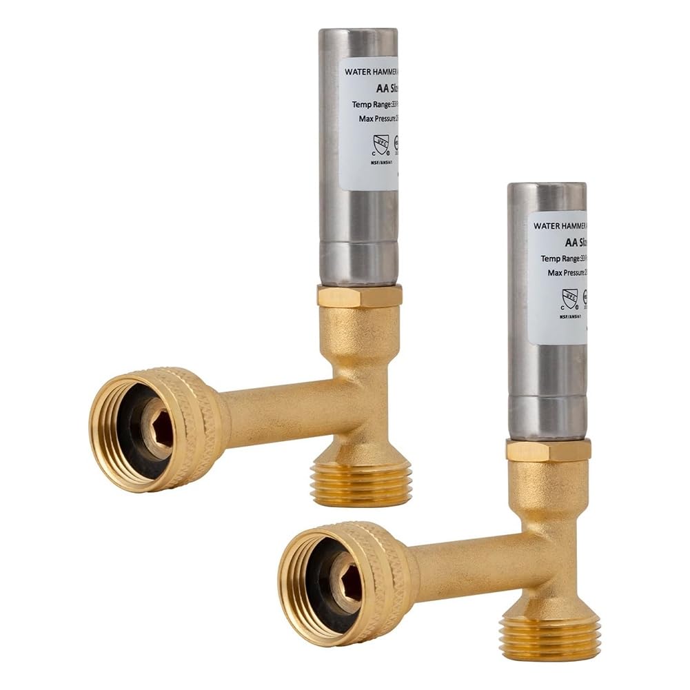 Littimoon Water Hammer Arrestor, 3/4inch NPT Thread for Washing Machine, Laundry Pipe, Washer,Hammer Arrestor (2-Pack)