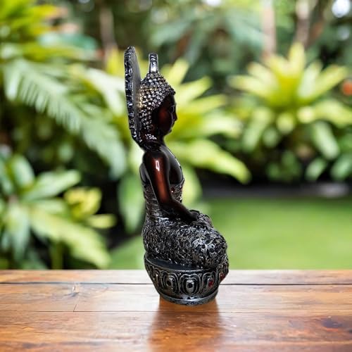 Image of YASHONIDHI Beautiful Sitting Buddha Statue for Home Decor, Resin, Metallic Brown, Height: 30.5 cm (1 feet), Showpiece for Gift, Buddha Idol