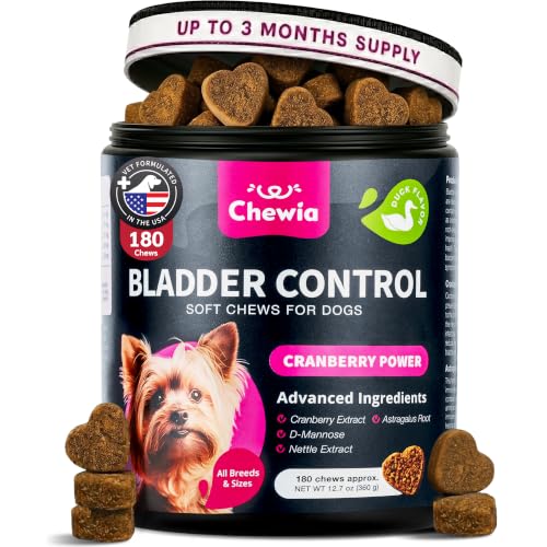 Dog UTI Treatment - Dog Cranberry Supplement for Bladder & Kidney Health Urinary Tract Incontinence Support - Cranberry Supplement for Dog Incontinence - Bladder Control Cranberry Chews