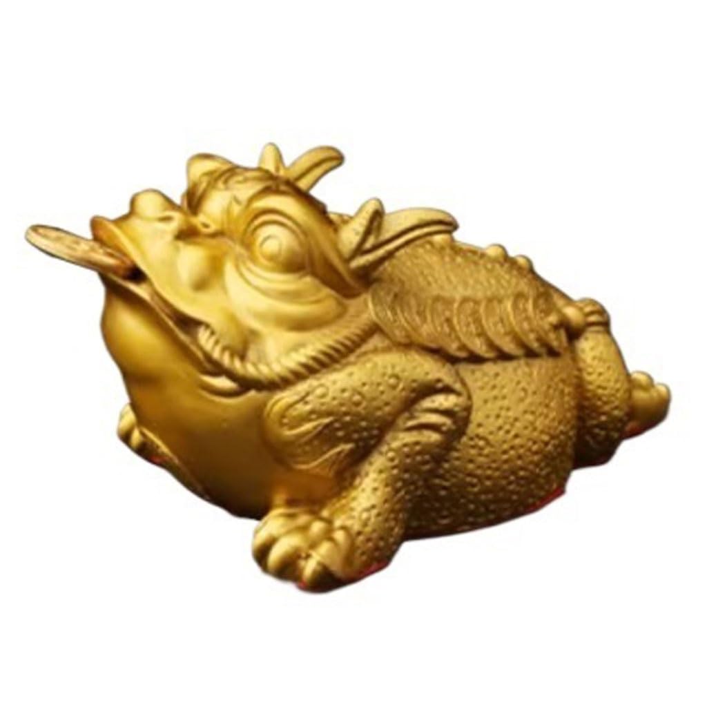 CHICKEN Bronze Living Room Ornaments Office Large Three-legged Copper Toad Fortune-gathering Ornaments Home Living Room Porch Study Sculpture Ornaments to Attract Wealth