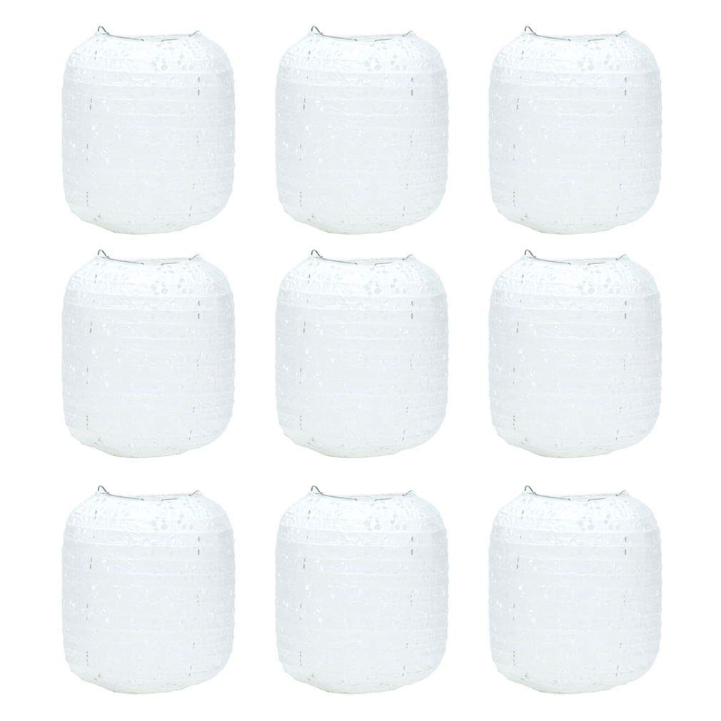 Lanterne papier suspendre 20cm blanc lot de 9pcs pour decoration
