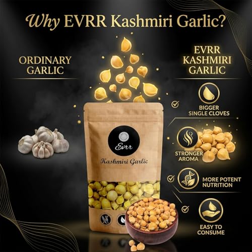 Image of EVRR Kashmiri Garlic (Lehsun) 500gm, A Taste Of Himalayan Tradition, Premium Himalayan Single Clove Garlic For Strong Immunity & Diabetes