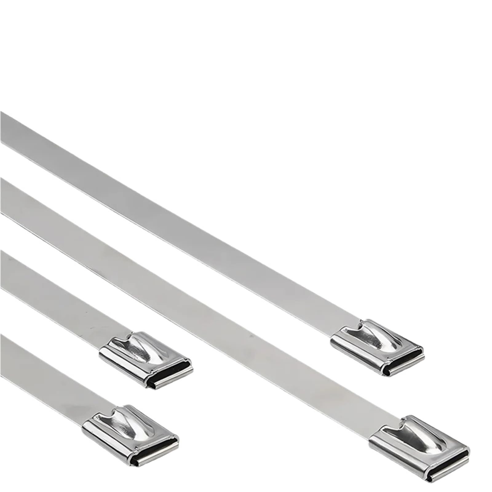 Ygsgjsp 7.9X400mm Stainless Steel Metal Cable Tie 7.9Mm Stainless Steel Cable Ties, Heavy Duty Self-Locking Metal Zip For Outdoor Tray Wiring(7.9X400mm)