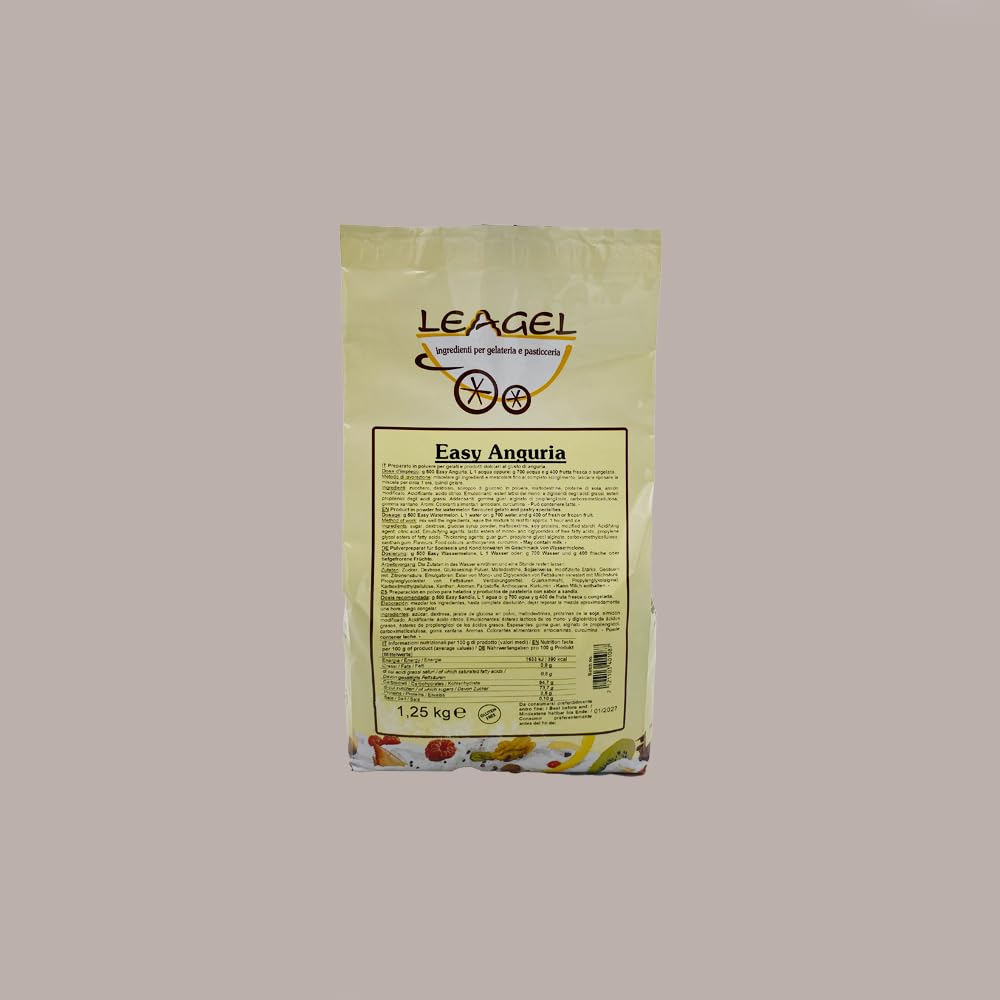Lucgel Easy al Gusto di Anguria Preparato in Polvere per Gelato - 1,25 Kg -