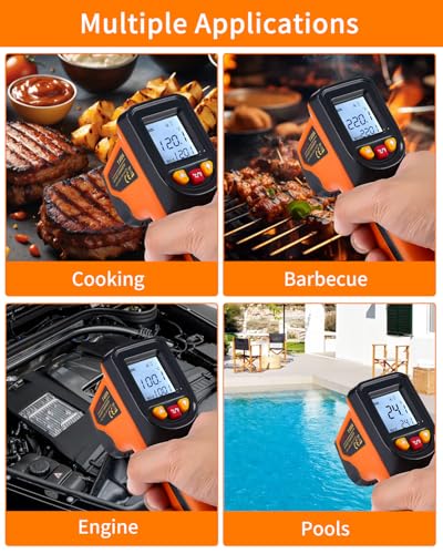 Toaren Infrarot Thermometer Digital,--50°C～600°C IR Temperaturpistole Digital Laser-Temperaturmessgerät mit LCD Display (Nicht für Menschen)