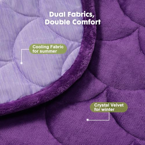 Uttermara Weighted Lap Blanket 5 lbs, Weighted Lap Pad for Adults, Reversible for All-Season Relaxation and Calming, Small Lap Pad for Nap Travel Home and Office, Purple 23" x 38" - Image 4