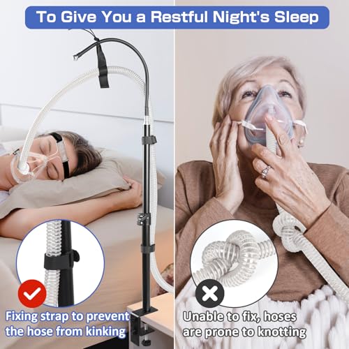 Image of IKSTAR CPAP Hose Holder for Bed, Retractable Bedside CPAP Hose Tube Hanger, Lasts 10 Years, No Tangles, Blockage Prevention, Keep Your Air Hose Neatly Positioned for a Restful Night - Travel Ready!