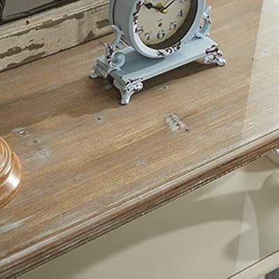 Deco 79 Wood Scroll Side Frames 2 Shelf Console Table with Brown Wood Top, 38" x 15" x 32", White 51ot72kD vS. SS400