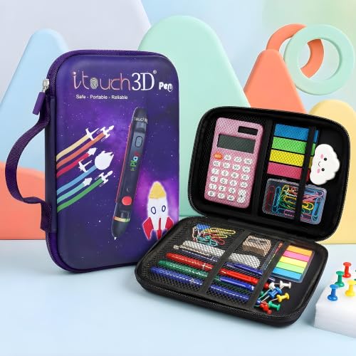 Image of WOL 3D Cartoon Printed Pencil Case with Compartments | Large Capacity Stationery Organizer Zipper Pouch, Water-Resistant Pen Holder for Girls, Boys, Kids, School, Travel & Office Use - Purple
