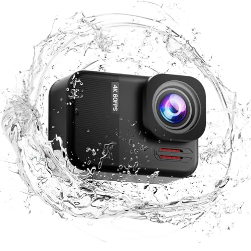 Yolansin Action Camera 4K60fps Underwater - IPX7 10M Waterproof Action Cameras, 48MP Touchscreen Sports Camera with 6-Axis Stabilization, 8X Zoom WiFi Camera for Diving, Cycling, Outdoor Sports