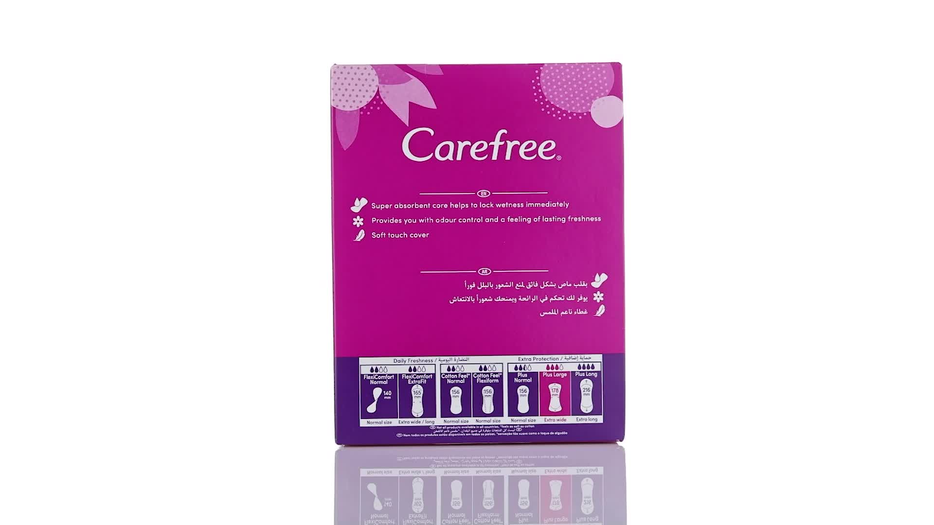 Carefree Panty Liners Plus Large Aloe 48pcs, great Fit Design Adapts with  Your Body Movement, Ultra Comfortable and Absorbent for Everyday Use,  Sensitive Skin Friendly: Buy Online at Best Price in UAE -