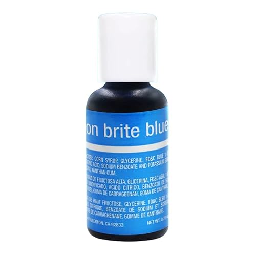 Chefmaster Neon Brite Blue Liqua-Gel Colorante alimentario  Color vibrante  Tinte de grado profesional para glaseado, glaseado, fondant  hornear y