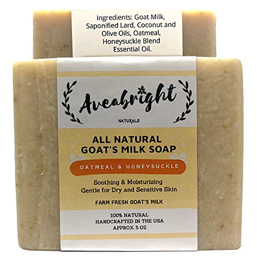 Oatmeal Soap with Honeysuckle All Natural Goat Milk Soap Bars. Ideal
