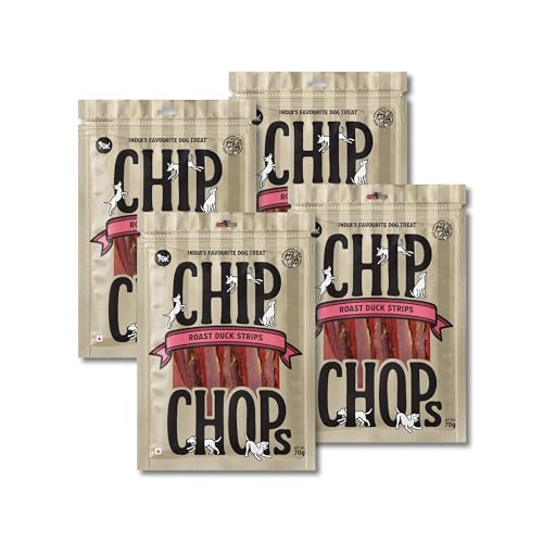 Image of Chip Chops Roast Duck Slice Dog Treat, Optimum Health Formula, Highly Nutritional & Digestible, Suitable for All Dog Breeds, Easy to Digest, No Artificial Flavors Added, Single Pack - 70g(Pack of 4)