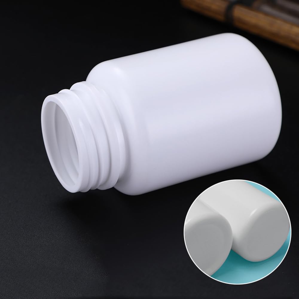 100 Stück 15-150 ml Nachfüllbare Weiße Leere HDPE-Kunststoffflaschen Pillenfläschchen Für Medikamente Festes Pulver Reagenzlagerung Medizin Fläschchen Reagenz Verpackung Container (60ML)