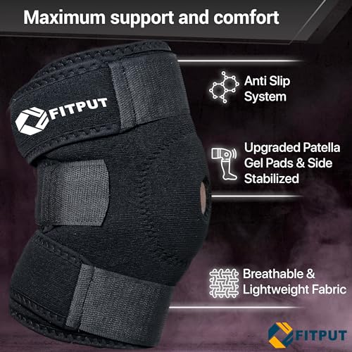 FITPUT Knee Caps for Men & Women, Black - Image 4