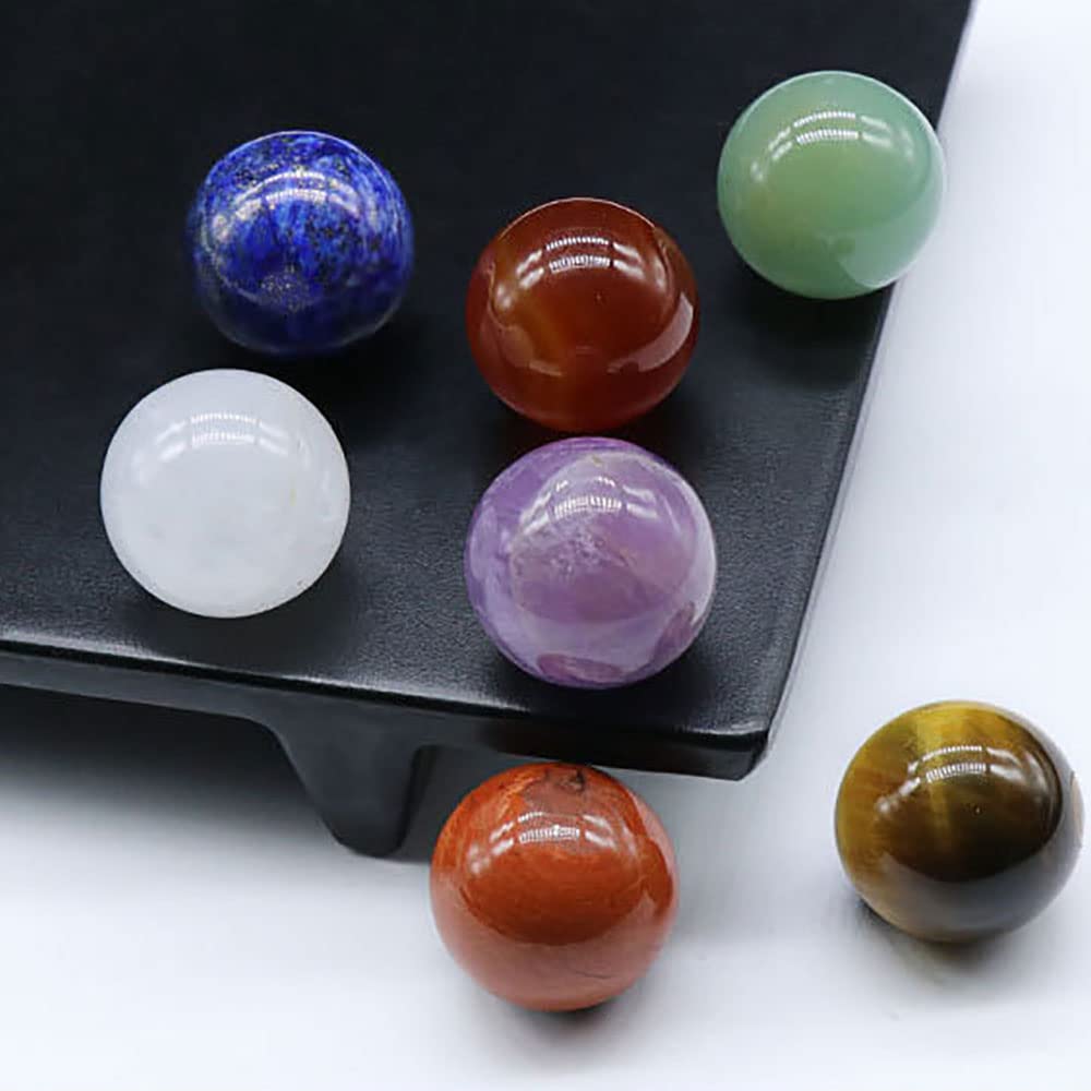 Set Di 7 Sfere Di Cristallo Chakra Con Pietra Di Chakra In Cristallo Naturale Con Pendolo Di Quarzo Rosa Per La Meditazione Di Guarigione Reiki,Set 7 Sfere Chakra C