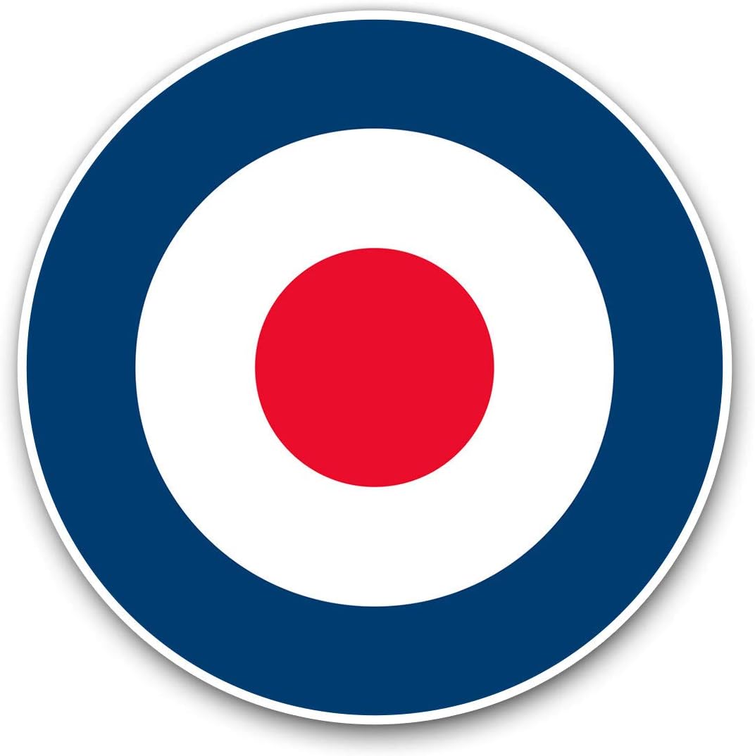 Vinyl Stickers (Set of 2) 7.5cm - RAF Roundel Symbol Mod Retro #215