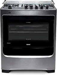 Fogão Consul 5 bocas cor Inox com botões removíveis - CFS5NAR BIVOLT