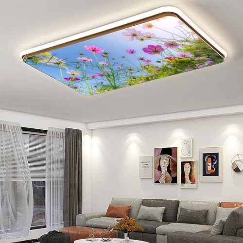 Image of 2 Pack Fluorescent Light Cover for Ceiling Light - Flower Bush Magnetic Light Covers Classroom, Light Filters Drop Fluorescent Light Shade Panel for Office Home School,4 x 2 Ft