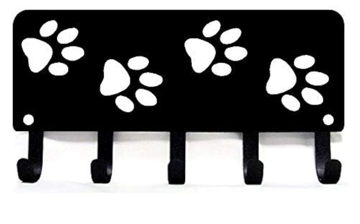 The Metal Peddler Walking Dog Paws Key Rack Hanger & Organizer - Small 6 inch Wide - Made in USA - Gifts for Dog Lovers