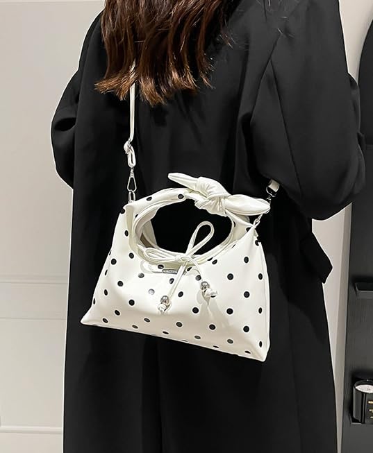 Polka Dot Tote Bag for Women Small Clutch Handbags Shoulder Purse Satchel for Travel Work3