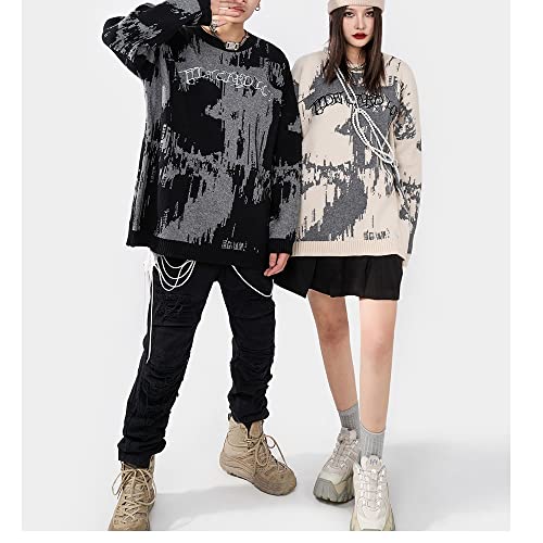 Y2K Grunge Sweater Fairy Knitted Pullover Gothtic Fairycore Streetwear Aesthetic Punk Tops Harajuku Clothes3