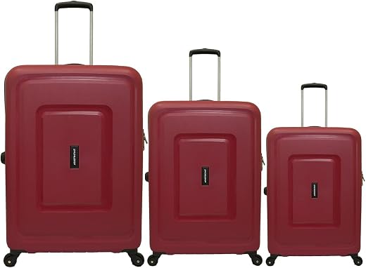VIP Aristocrat Ultra Strong Polypropylene Hardsided Carry-On Luggage Spinner 4 Wheels Set of 3 (55Cm+66Cm+76Cm) and 7 Year...