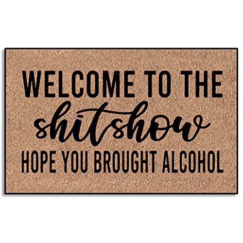 Alfombrilla Baño Bienvenidos Al Espectáculo De Mierda. Espero Que Hayan Traído Alcohol. Alfombra Baño Cómoda Felpudo Entrada Secado Rápido Felpudo para Bañera Interior Ducha 40X60Cm