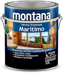 Verniz Marítimo Premium Montana Natural 3,6L – Proteção UV, Alta Durabilidade e Resistência à Umidade para Madeiras Externas e Internas