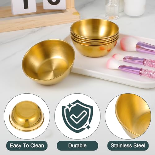 12 piezas cuencos para mezclar mascarillas faciales acero inoxidable miniatura 3