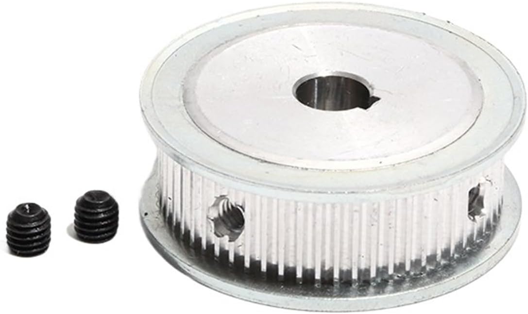 Pulley S2M-60T with Keyway 7mm/11mm Belt Width S2M 60Teeth Belt Pulley Aluminum Alloy Toothed Gear Pulley(Bore 12.7mm Key5x2.3,7mm)
