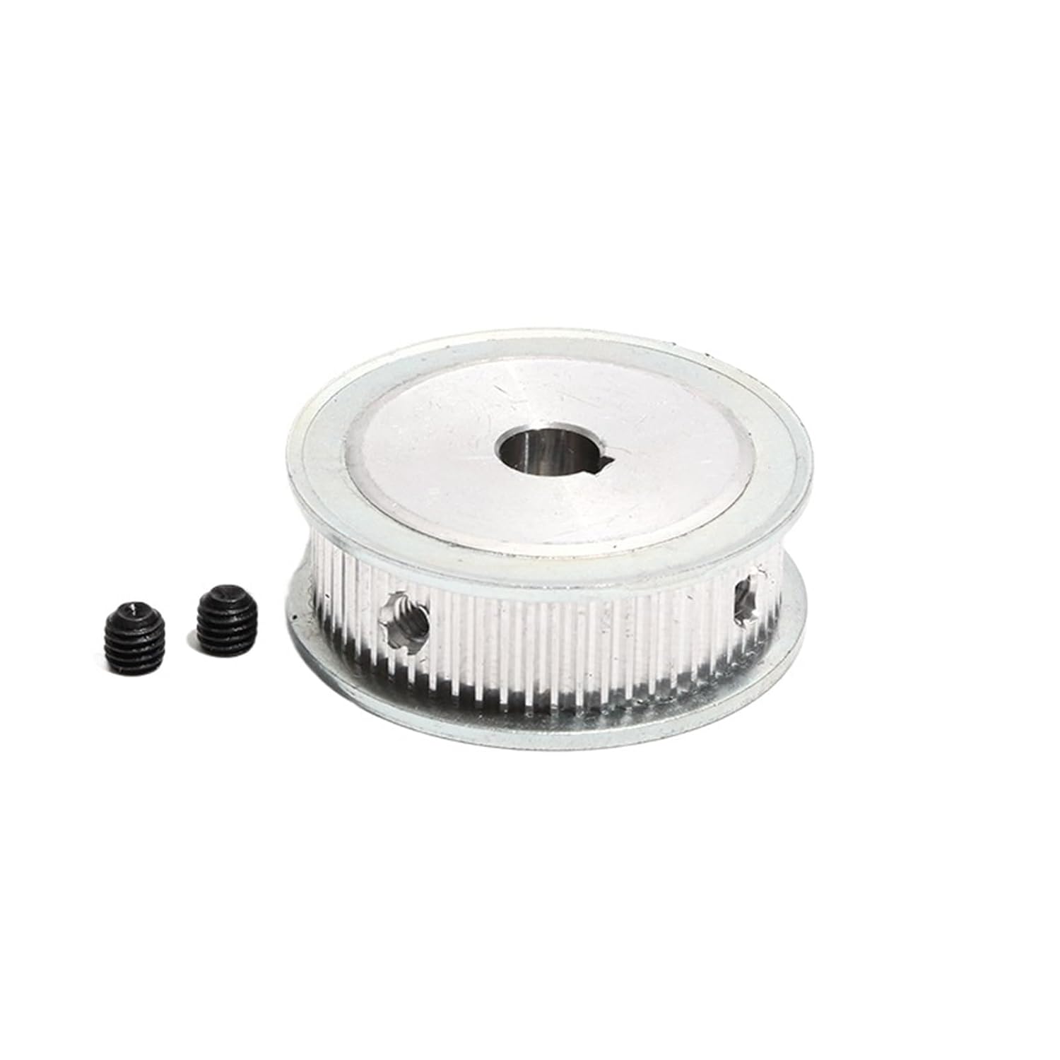 Pulley S2M-60T with Keyway 7mm/11mm Belt Width S2M 60Teeth Belt Pulley Aluminum Alloy Toothed Gear Pulley(Bore 10mm Key 4x1.8,7mm)