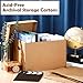 Kritkin 5 Pcs Acid Free Archival Record Storage Cartons Bulk 15 x 12 x 10 Inch Acid Free Box Buffered Corrugated Board Photo Storage Box for Storing Documents Magazines Photos Cards Prints (Kraft)