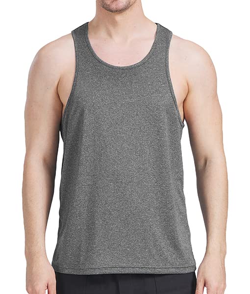 3 Pack Men's Workout Tank Top Dry Workout Sleeveless T-Shirt,4