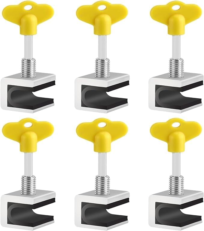 Adjustable Sliding Window Lock with Key for Aluminum Alloy Frames - Safety Stopper for Sliding Doors and Windows - Silver and Yellow (Security Window Lock (6))-image-46