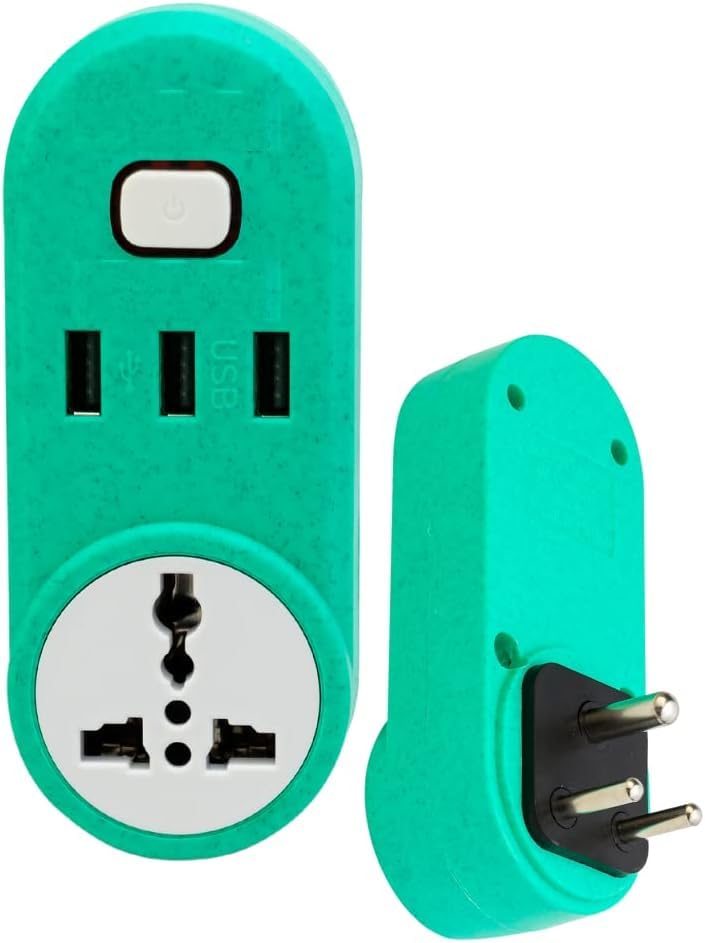 Exxelo (𝟓 𝐘𝐞𝐚𝐫 𝐖𝐚𝐫𝐫𝐚𝐧𝐭𝐲) 3-Pin Multi-Purpose Power Plug with 3 Fast-Charging USB Ports – Compact Wall Adapter for Home, Office, Travel – Universal Socket for Multiple Devices-image-13