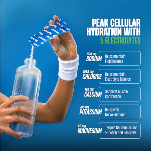 Image of Fast&Up Reload Salts | High Sodium Electrolyte Drink Mix | 900mg Sodium | Zero Sugar, Zero Calories| 5 Electrolytes - Potassium, Magnesium, Calcium & Chloride | Instant Hydration | Vegan, No Preservatives | (5 Sachets, Lemonade)